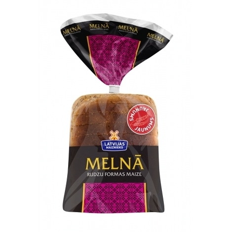 Melnā rudzu formas maize, Latvijas Maiznieks, 280g