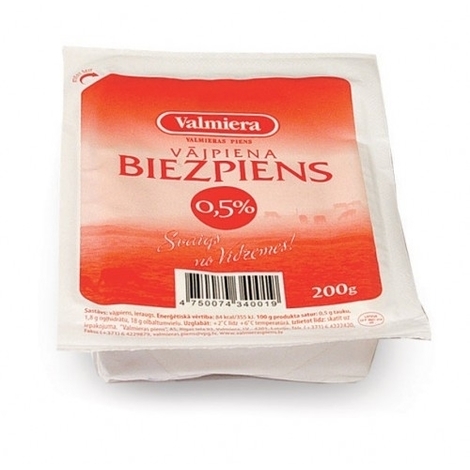 Vājpiena biezpiens Valmiera, 0,5%, 180g