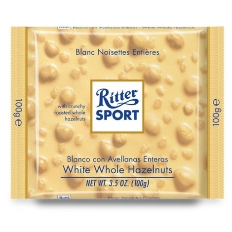 Gaišā piena šokolāde Ritter Sport ar lazdu riekstiem, 100g